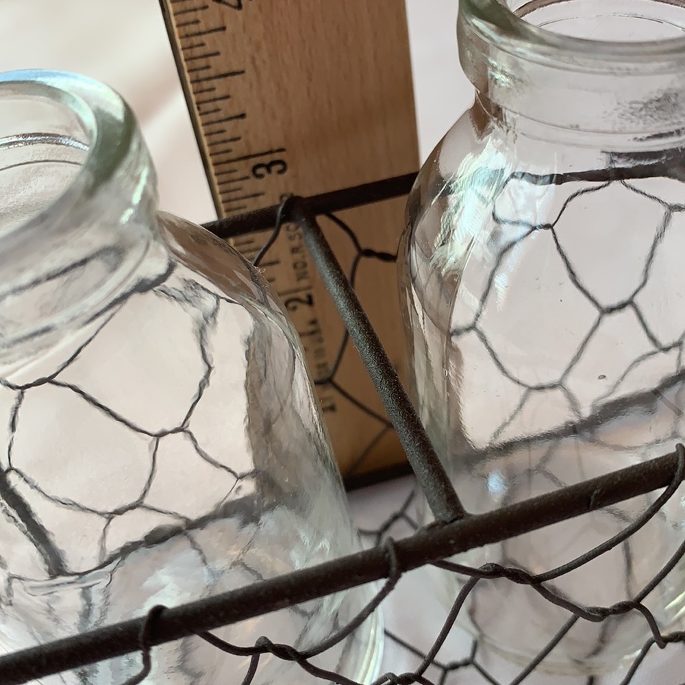 Farm House Chicken Wire Glass Decor - Picture 5 of 6